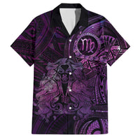 Personalised Polynesia Zodiac Virgo Family Matching Short Sleeve Bodycon Dress and Hawaiian Shirt Galaxy Polynesian Pattern Chest Tattoo Style