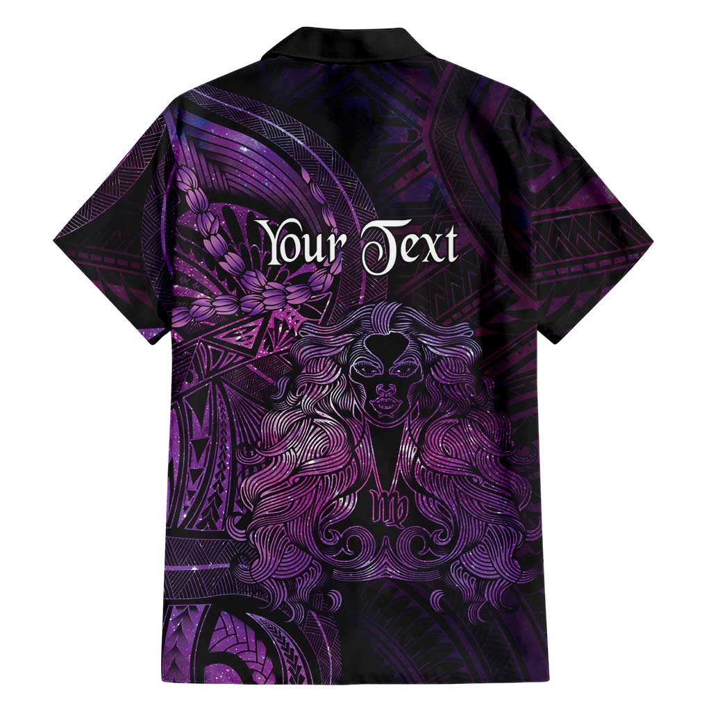 Personalised Polynesia Zodiac Virgo Family Matching Tank Maxi Dress and Hawaiian Shirt Galaxy Polynesian Pattern Chest Tattoo Style