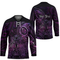 Personalised Polynesia Zodiac Virgo Hockey Jersey Galaxy Polynesian Pattern Chest Tattoo Style