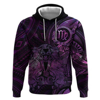 Personalised Polynesia Zodiac Virgo Hoodie Galaxy Polynesian Pattern Chest Tattoo Style
