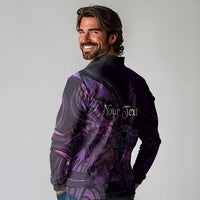 Personalised Polynesia Zodiac Virgo Long Sleeve Polo Shirt Galaxy Polynesian Pattern Chest Tattoo Style