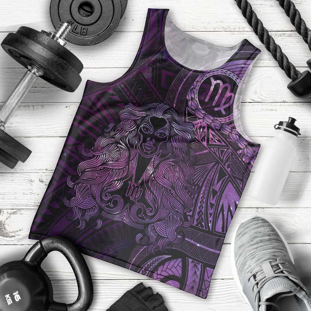 Personalised Polynesia Zodiac Virgo Men Tank Top Galaxy Polynesian Pattern Chest Tattoo Style