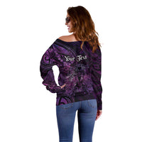 Personalised Polynesia Zodiac Virgo Off Shoulder Sweater Galaxy Polynesian Pattern Chest Tattoo Style