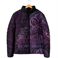 Personalised Polynesia Zodiac Virgo Padded Jacket Galaxy Polynesian Pattern Chest Tattoo Style