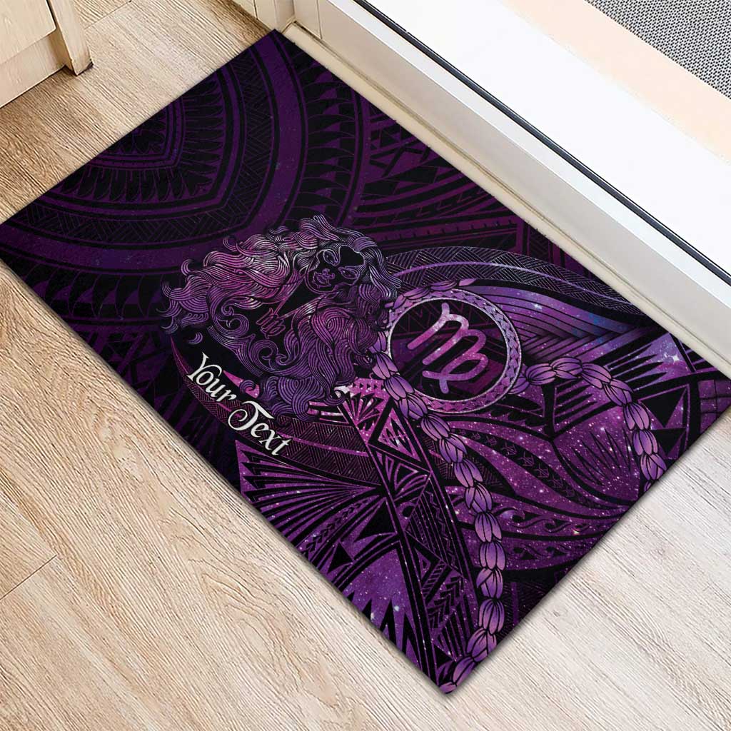 Personalised Polynesia Zodiac Virgo Rubber Doormat Galaxy Polynesian Pattern Chest Tattoo Style