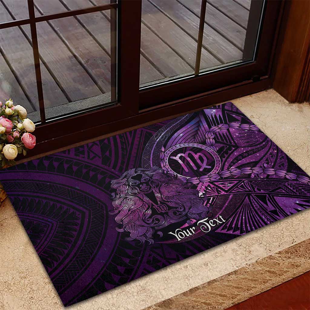 Personalised Polynesia Zodiac Virgo Rubber Doormat Galaxy Polynesian Pattern Chest Tattoo Style