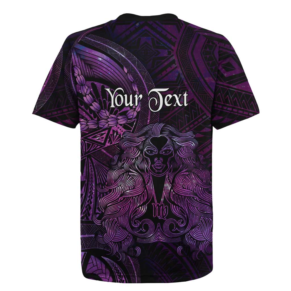Personalised Polynesia Zodiac Virgo Rugby Jersey Galaxy Polynesian Pattern Chest Tattoo Style