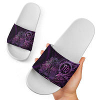 Personalised Polynesia Zodiac Virgo Slide Sandals Galaxy Polynesian Pattern Chest Tattoo Style