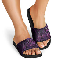 Personalised Polynesia Zodiac Virgo Slide Sandals Galaxy Polynesian Pattern Chest Tattoo Style