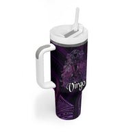 Personalised Polynesia Zodiac Virgo Tumbler With Handle Galaxy Polynesian Pattern Chest Tattoo Style