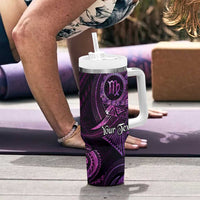 Personalised Polynesia Zodiac Virgo Tumbler With Handle Galaxy Polynesian Pattern Chest Tattoo Style