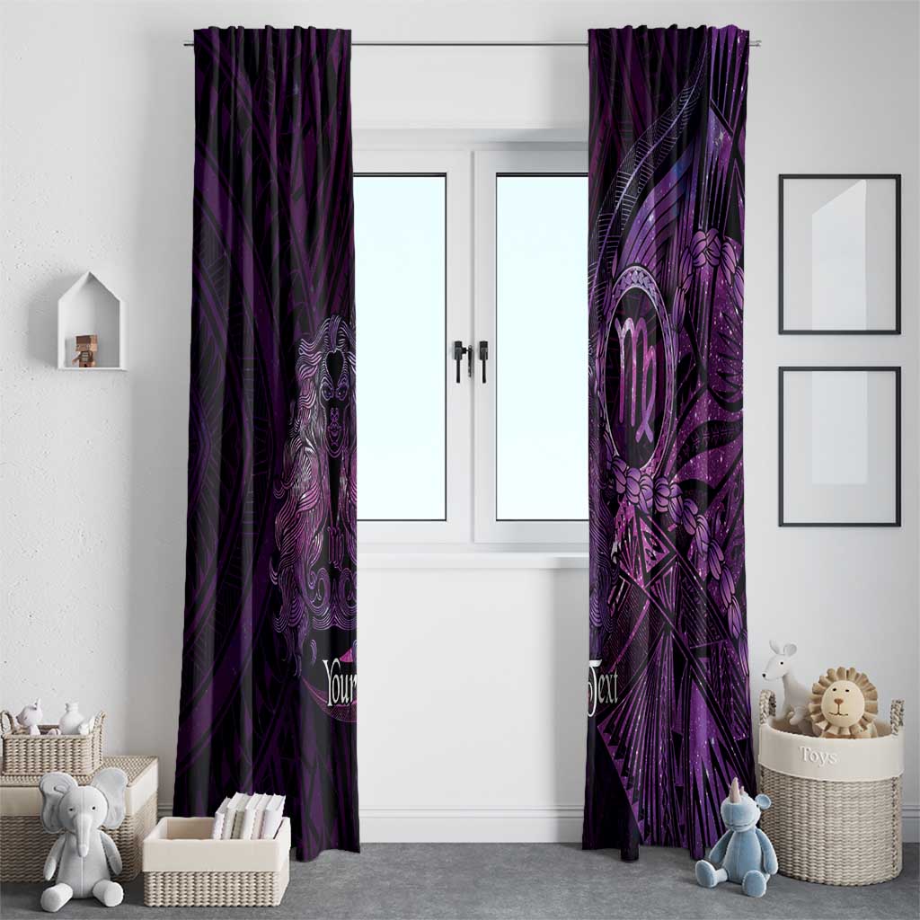Personalised Polynesia Zodiac Virgo Window Curtain Galaxy Polynesian Pattern Chest Tattoo Style
