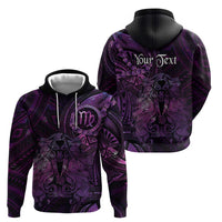 Personalised Polynesia Zodiac Virgo Zip Hoodie Galaxy Polynesian Pattern Chest Tattoo Style