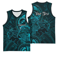 Personalised Polynesia Zodiac Sagittarius Basketball Jersey Galaxy Polynesian Pattern Chest Tattoo Style