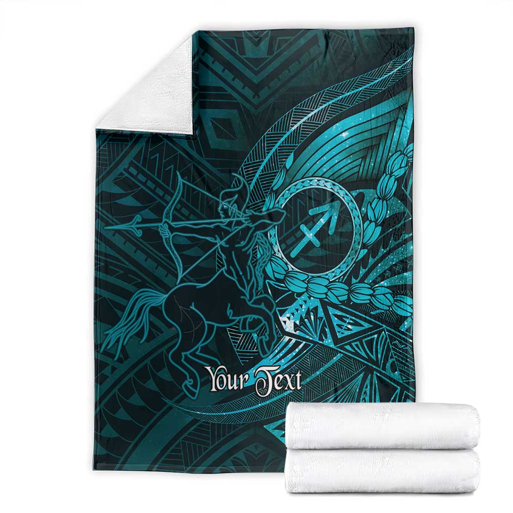 Personalised Polynesia Zodiac Sagittarius Blanket Galaxy Polynesian Pattern Chest Tattoo Style