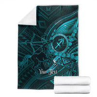 Personalised Polynesia Zodiac Sagittarius Blanket Galaxy Polynesian Pattern Chest Tattoo Style