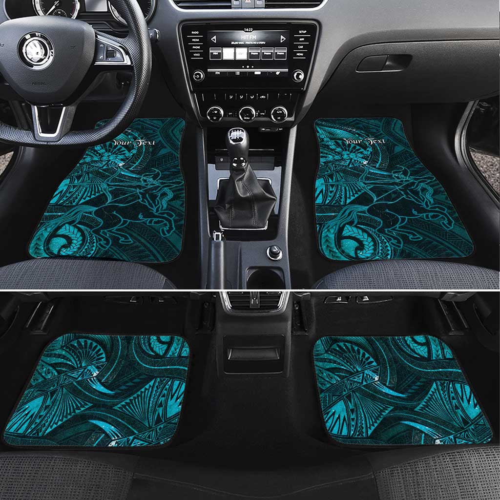Personalised Polynesia Zodiac Sagittarius Car Mats Galaxy Polynesian Pattern Chest Tattoo Style