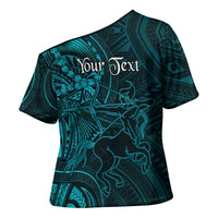 Personalised Polynesia Zodiac Sagittarius Cross Shoulder Shirt Galaxy Polynesian Pattern Chest Tattoo Style