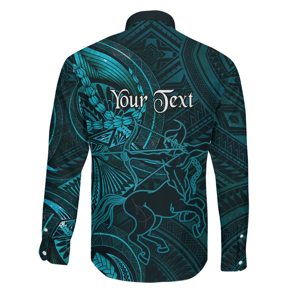 Personalised Polynesia Zodiac Sagittarius Family Matching Mermaid Dress and Hawaiian Shirt Galaxy Polynesian Pattern Chest Tattoo Style