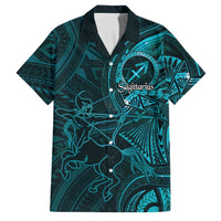 Personalised Polynesia Zodiac Sagittarius Family Matching Puletasi and Hawaiian Shirt Galaxy Polynesian Pattern Chest Tattoo Style