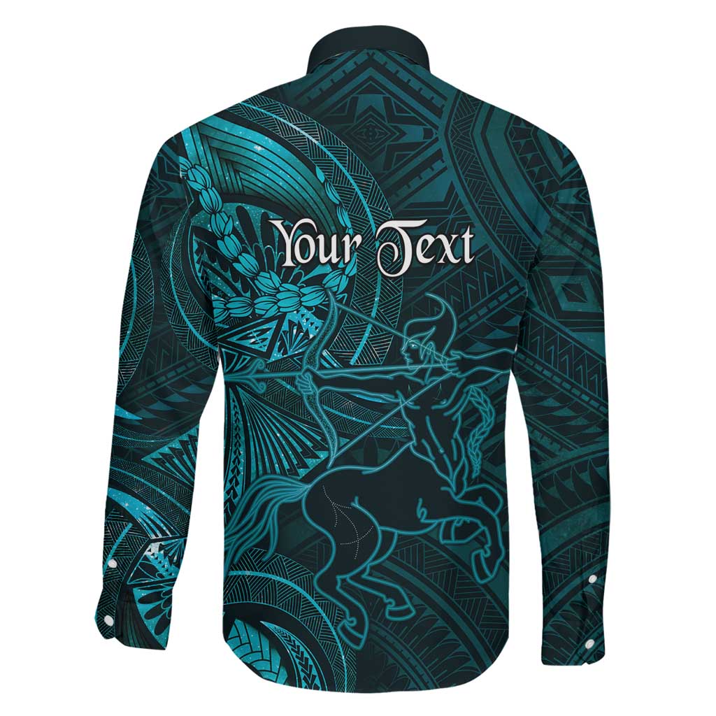 Personalised Polynesia Zodiac Sagittarius Family Matching Summer Maxi Dress and Hawaiian Shirt Galaxy Polynesian Pattern Chest Tattoo Style