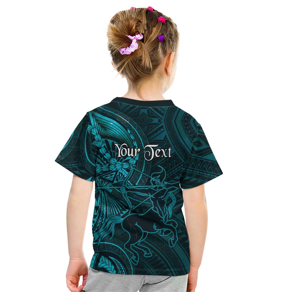 Personalised Polynesia Zodiac Sagittarius Kid T Shirt Galaxy Polynesian Pattern Chest Tattoo Style