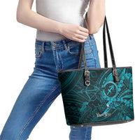 Personalised Polynesia Zodiac Sagittarius Leather Tote Bag Galaxy Polynesian Pattern Chest Tattoo Style