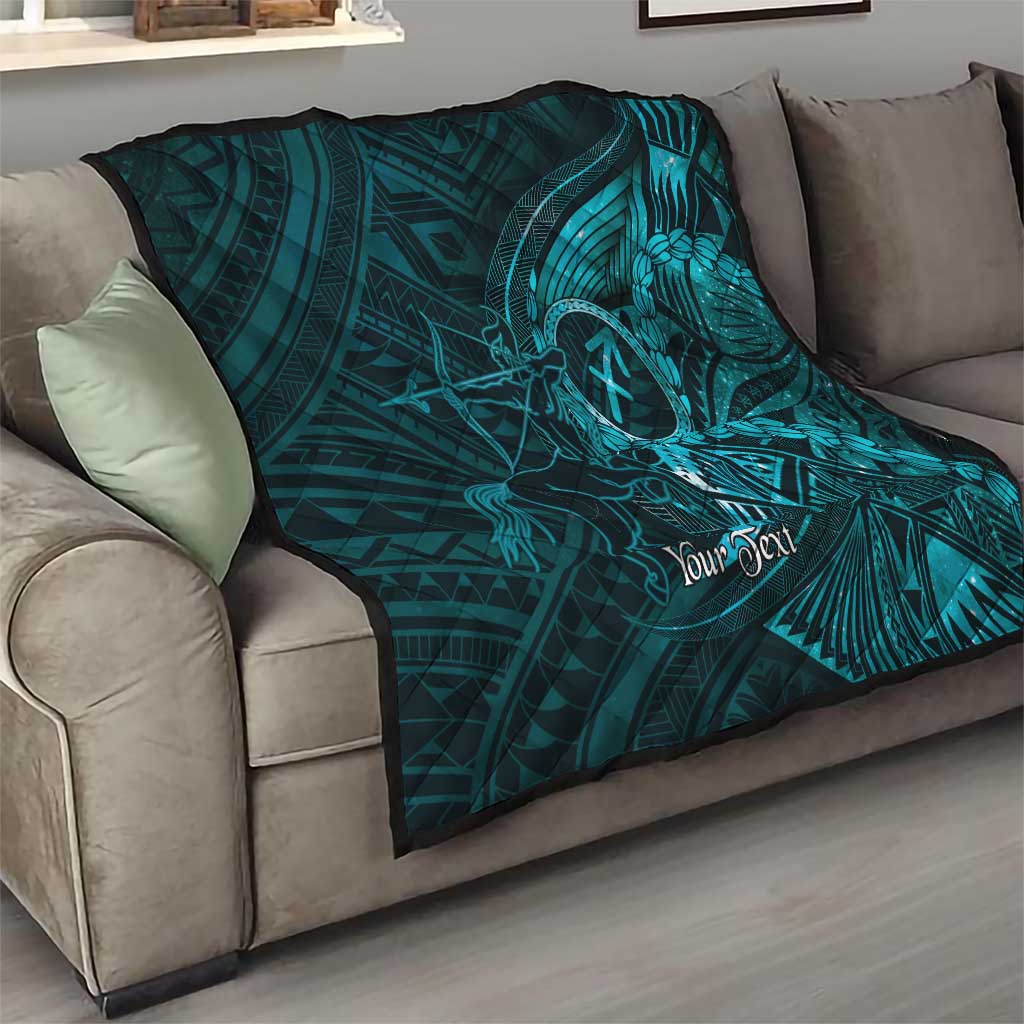 Personalised Polynesia Zodiac Sagittarius Quilt Galaxy Polynesian Pattern Chest Tattoo Style