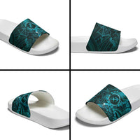 Personalised Polynesia Zodiac Sagittarius Slide Sandals Galaxy Polynesian Pattern Chest Tattoo Style