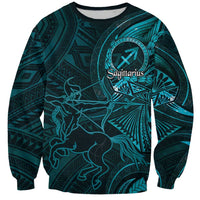 Personalised Polynesia Zodiac Sagittarius Sweatshirt Galaxy Polynesian Pattern Chest Tattoo Style