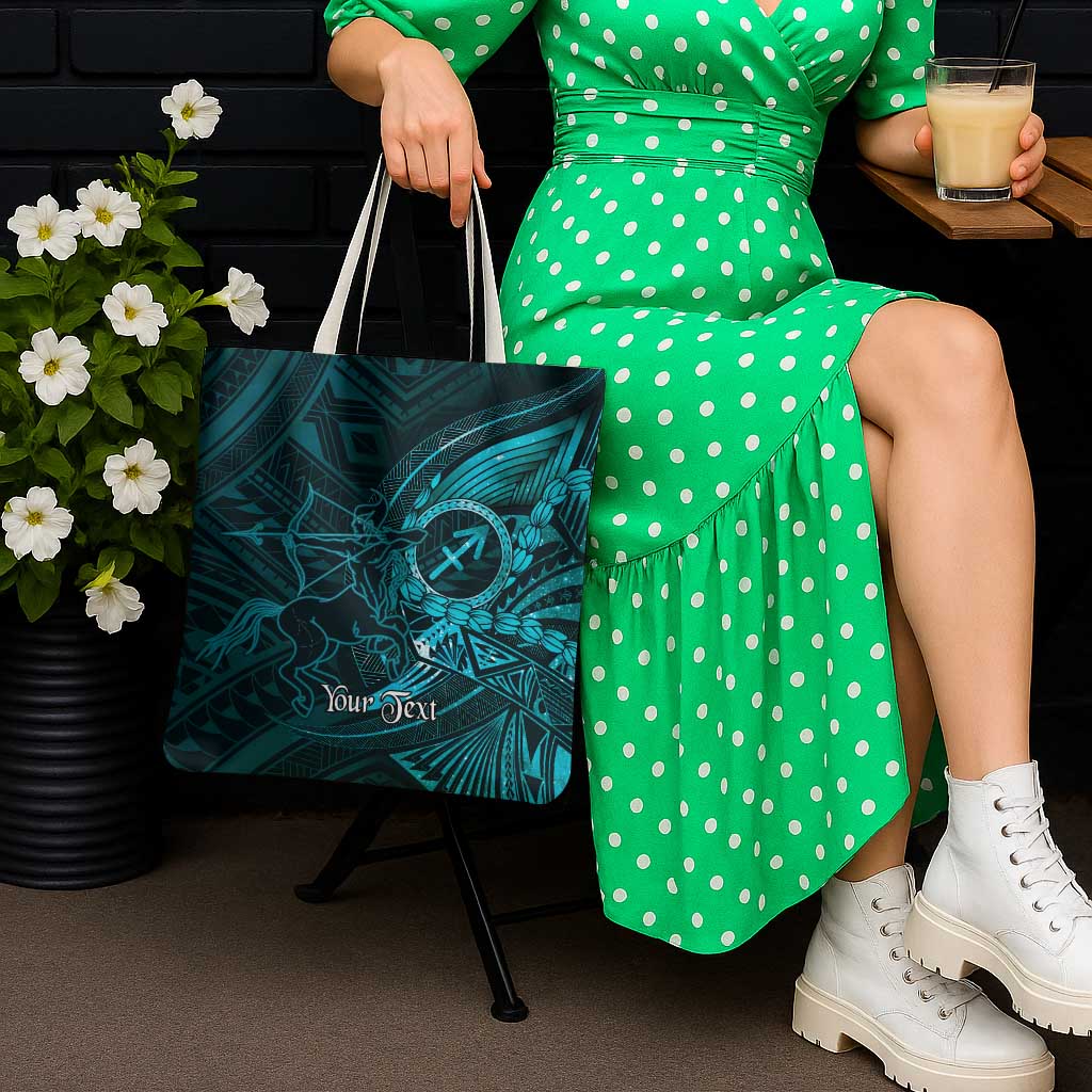 Personalised Polynesia Zodiac Sagittarius Tote Bag Galaxy Polynesian Pattern Chest Tattoo Style