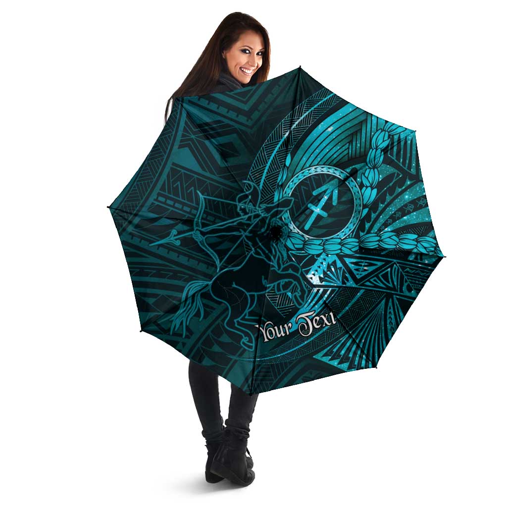 Personalised Polynesia Zodiac Sagittarius Umbrella Galaxy Polynesian Pattern Chest Tattoo Style