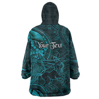 Personalised Polynesia Zodiac Sagittarius Wearable Blanket Hoodie Galaxy Polynesian Pattern Chest Tattoo Style