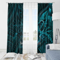 Personalised Polynesia Zodiac Sagittarius Window Curtain Galaxy Polynesian Pattern Chest Tattoo Style