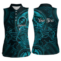 Personalised Polynesia Zodiac Sagittarius Women Sleeveless Polo Shirt Galaxy Polynesian Pattern Chest Tattoo Style