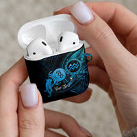 Personalised Polynesia Zodiac Aquarius AirPods Case Galaxy Polynesian Pattern Chest Tattoo Style