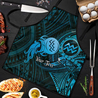 Personalised Polynesia Zodiac Aquarius Apron Galaxy Polynesian Pattern Chest Tattoo Style