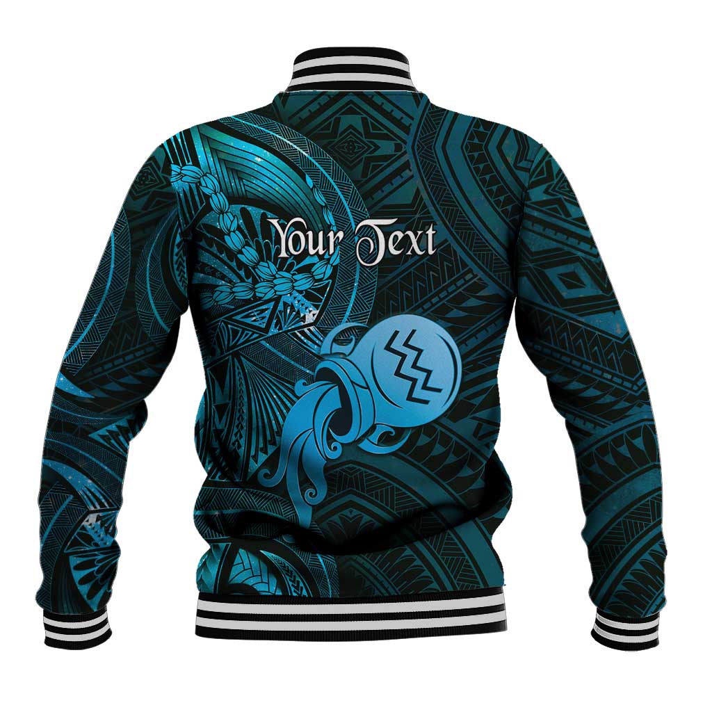 Personalised Polynesia Zodiac Aquarius Baseball Jacket Galaxy Polynesian Pattern Chest Tattoo Style