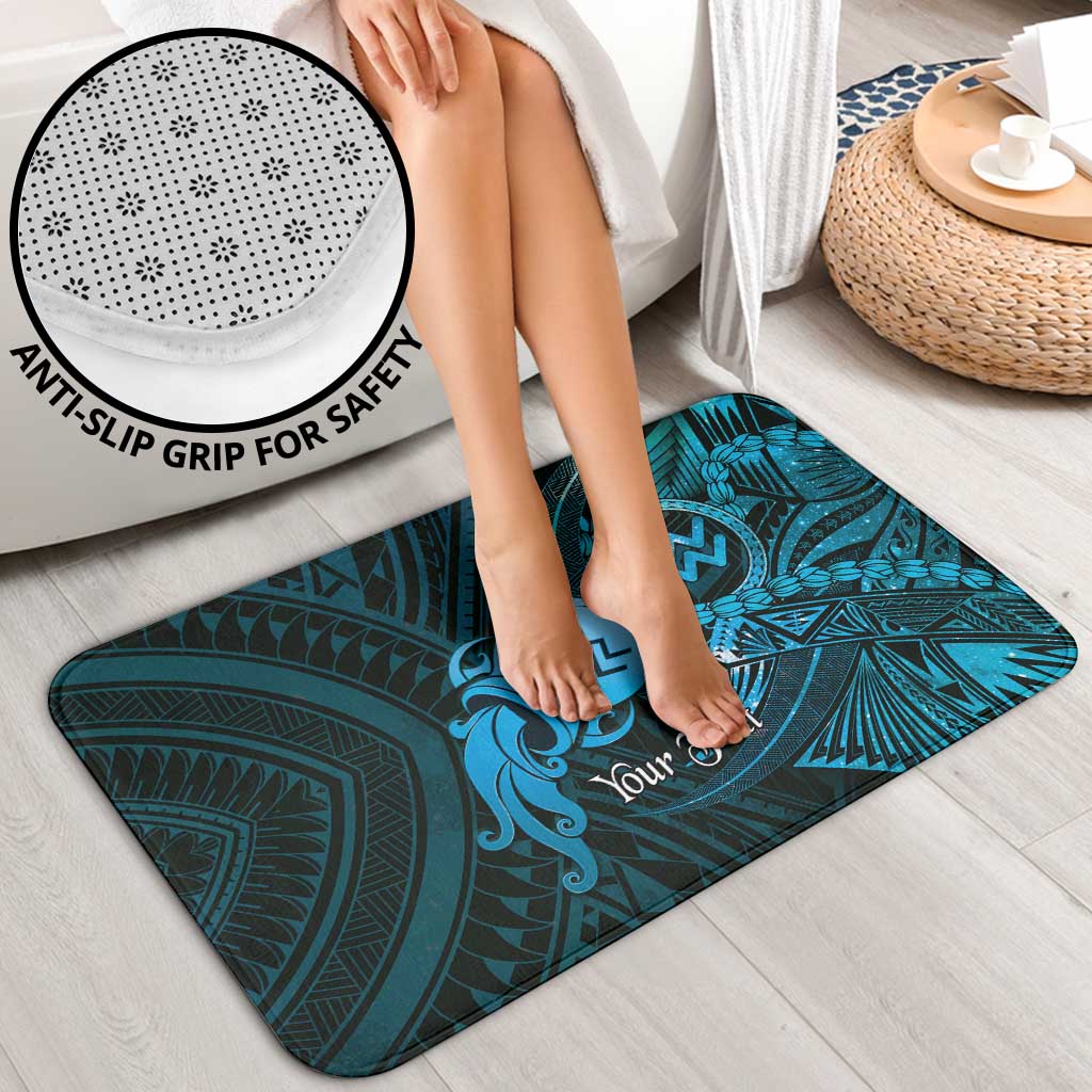 Personalised Polynesia Zodiac Aquarius Bathroom Set Galaxy Polynesian Pattern Chest Tattoo Style