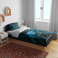 Personalised Polynesia Zodiac Aquarius Bedding Set Galaxy Polynesian Pattern Chest Tattoo Style