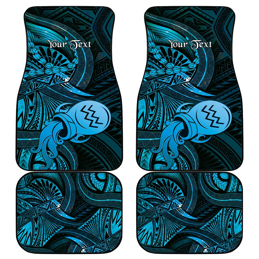 Personalised Polynesia Zodiac Aquarius Car Mats Galaxy Polynesian Pattern Chest Tattoo Style
