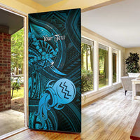 Personalised Polynesia Zodiac Aquarius Door Cover Galaxy Polynesian Pattern Chest Tattoo Style