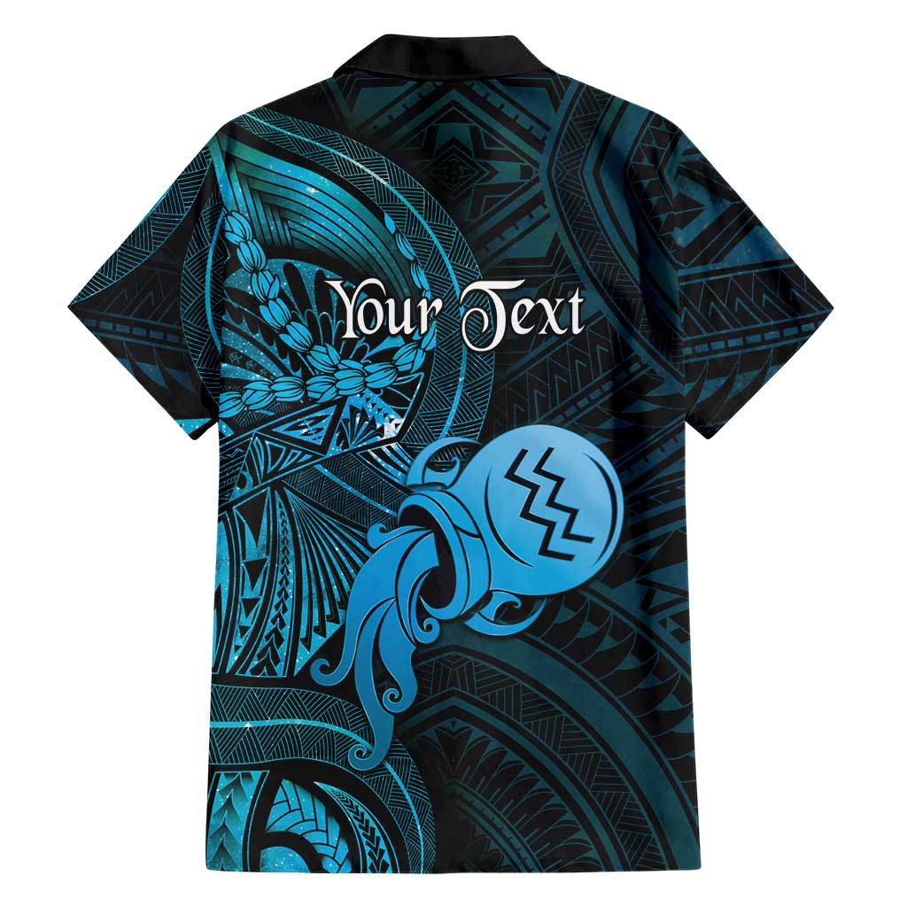 Personalised Polynesia Zodiac Aquarius Family Matching Tank Maxi Dress and Hawaiian Shirt Galaxy Polynesian Pattern Chest Tattoo Style