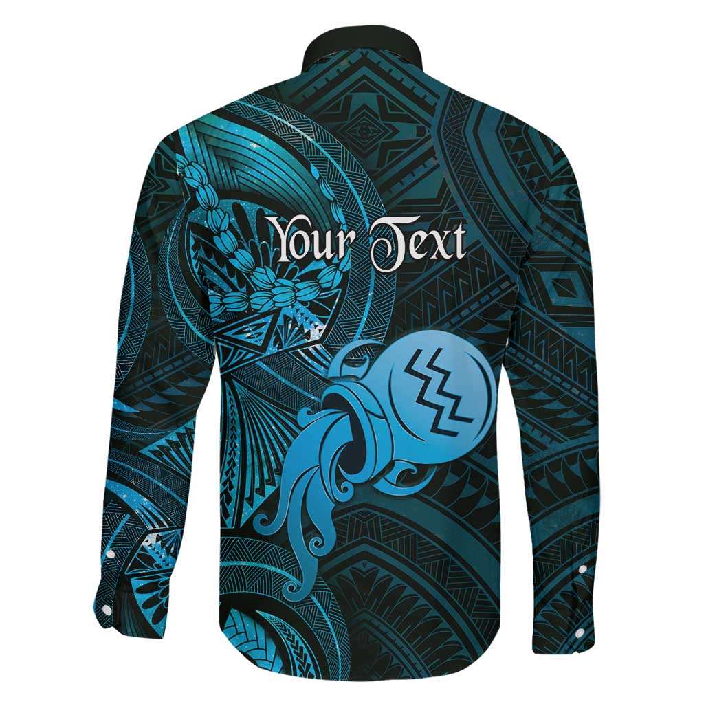Personalised Polynesia Zodiac Aquarius Family Matching Tank Maxi Dress and Hawaiian Shirt Galaxy Polynesian Pattern Chest Tattoo Style