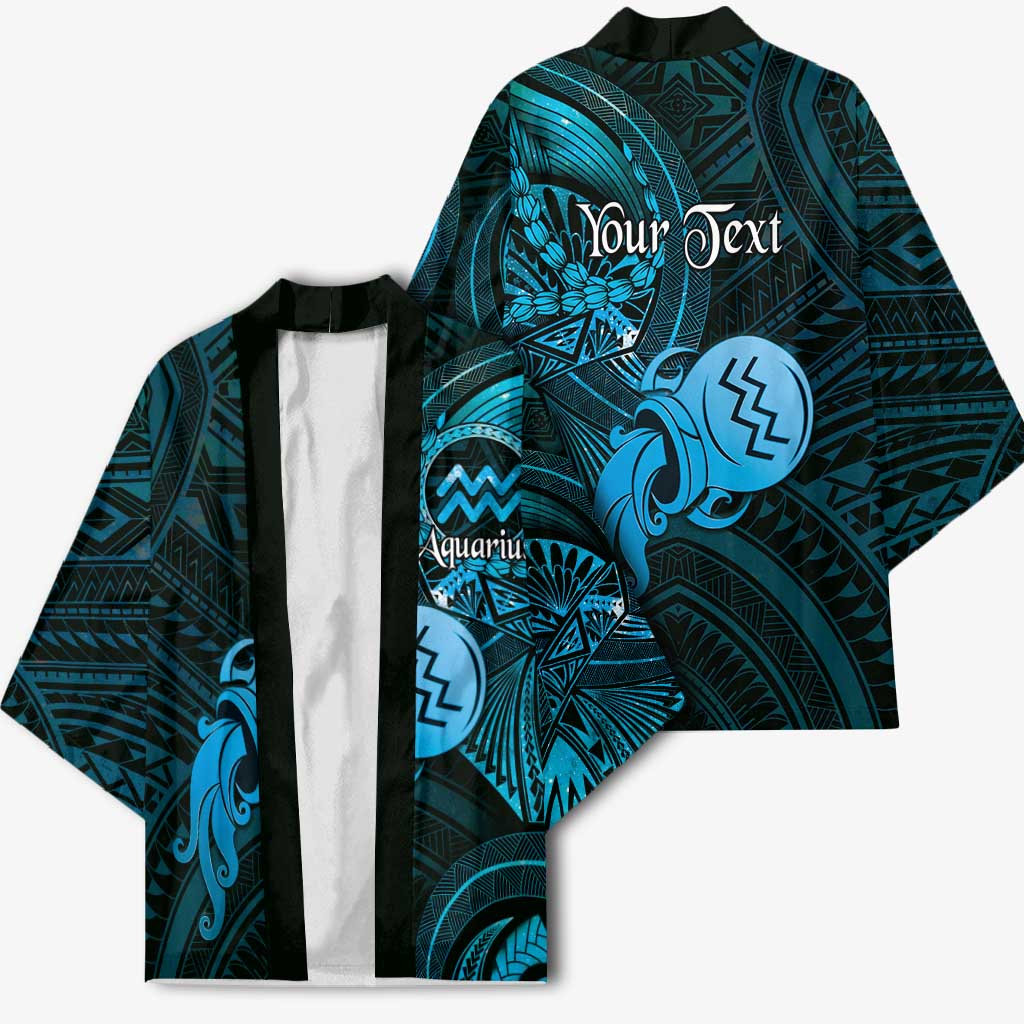 Personalised Polynesia Zodiac Aquarius Kimono Galaxy Polynesian Pattern Chest Tattoo Style