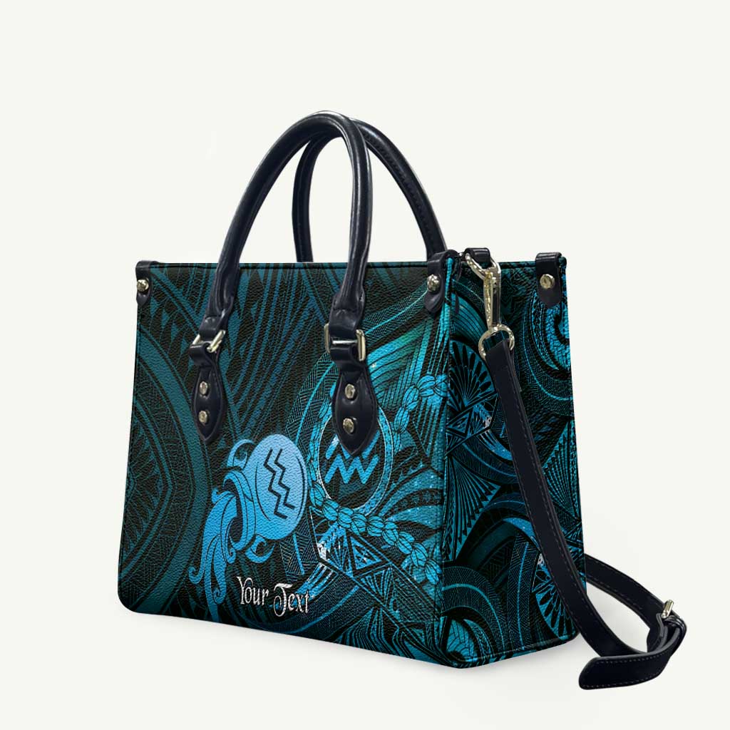 Personalised Polynesia Zodiac Aquarius Leather Bag Galaxy Polynesian Pattern Chest Tattoo Style