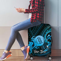 Personalised Polynesia Zodiac Aquarius Luggage Cover Galaxy Polynesian Pattern Chest Tattoo Style