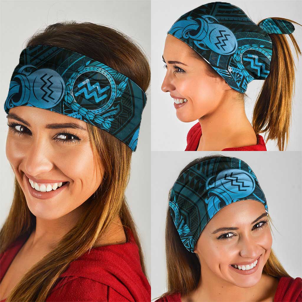 Personalised Polynesia Zodiac Aquarius Neck Gaiter Galaxy Polynesian Pattern Chest Tattoo Style