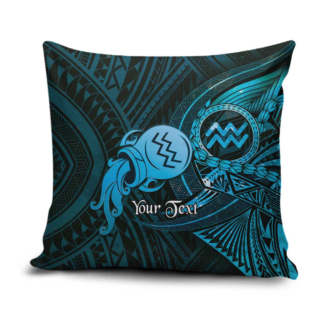 Personalised Polynesia Zodiac Aquarius Pillow Cover Galaxy Polynesian Pattern Chest Tattoo Style
