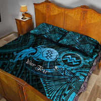 Personalised Polynesia Zodiac Aquarius Quilt Bed Set Galaxy Polynesian Pattern Chest Tattoo Style